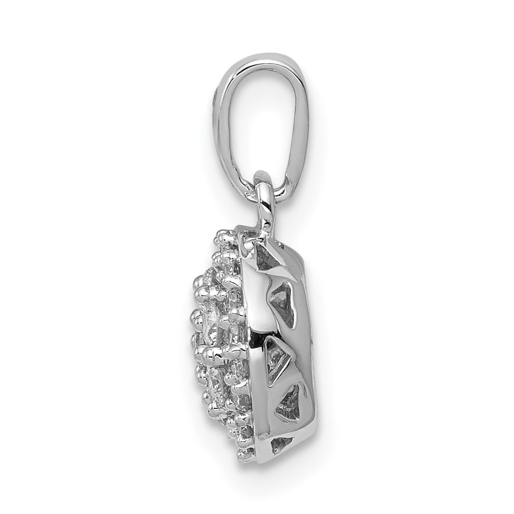 14kw 1/4ct Lab Grown Diamond VS/SI+ G+ Comp Halo Cluster Pendant