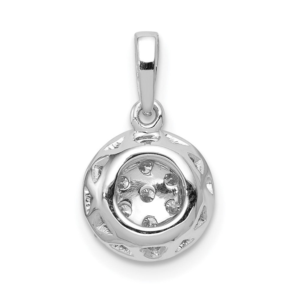 14kw 1/4ct Lab Grown Diamond VS/SI+ G+ Comp Halo Cluster Pendant