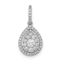 14kw 1/3ct Lab Grown Dia VS/SI+ G+ Comp Teardrop Dangle Pendant