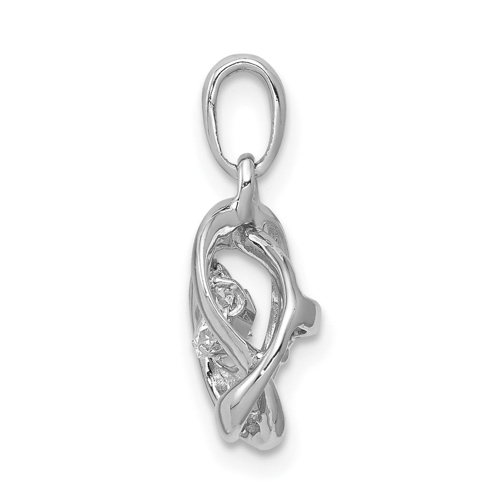 14kw 1/4ct Lab Grown Diamond VS/SI+ G+ Comp Intertwined Circles Pendant