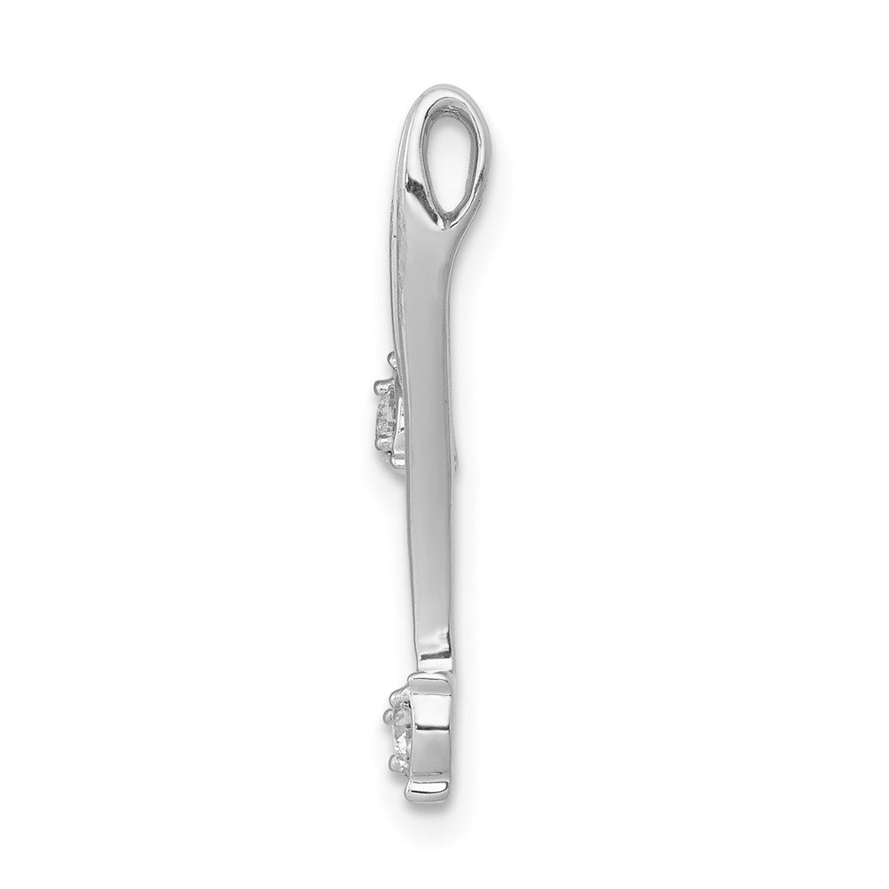 14k White Gold 1/10ct Lab Grown Diamond VS/SI+ G+ Fashion Chain Slide