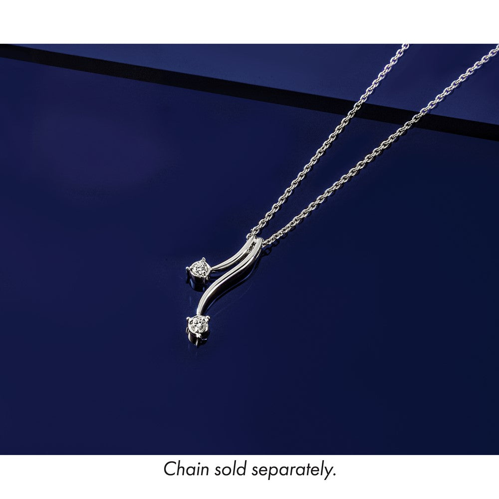 14k White Gold 1/10ct Lab Grown Diamond VS/SI+ G+ Fashion Chain Slide