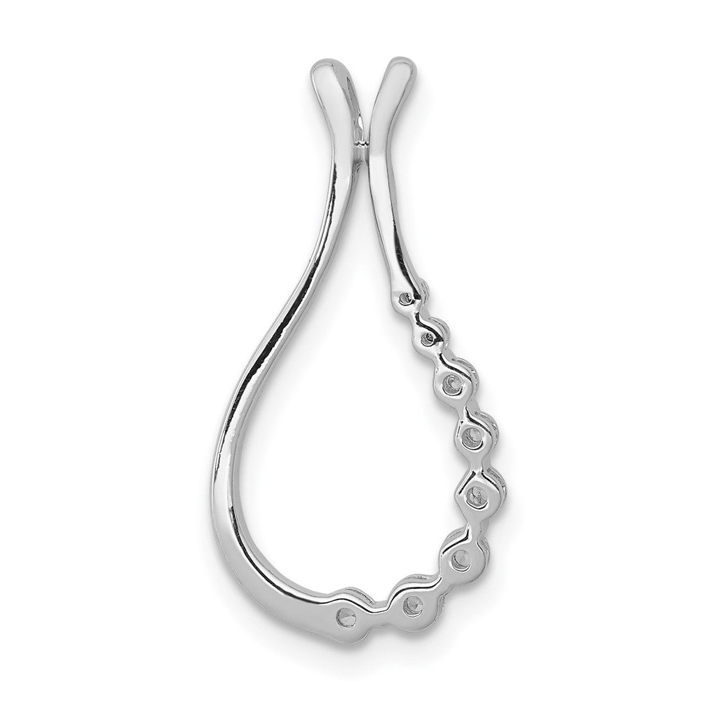 14k White Gold 1/6 ct Lab Grown Diamond VS/SI+ G+ Teardrop Chain Slide