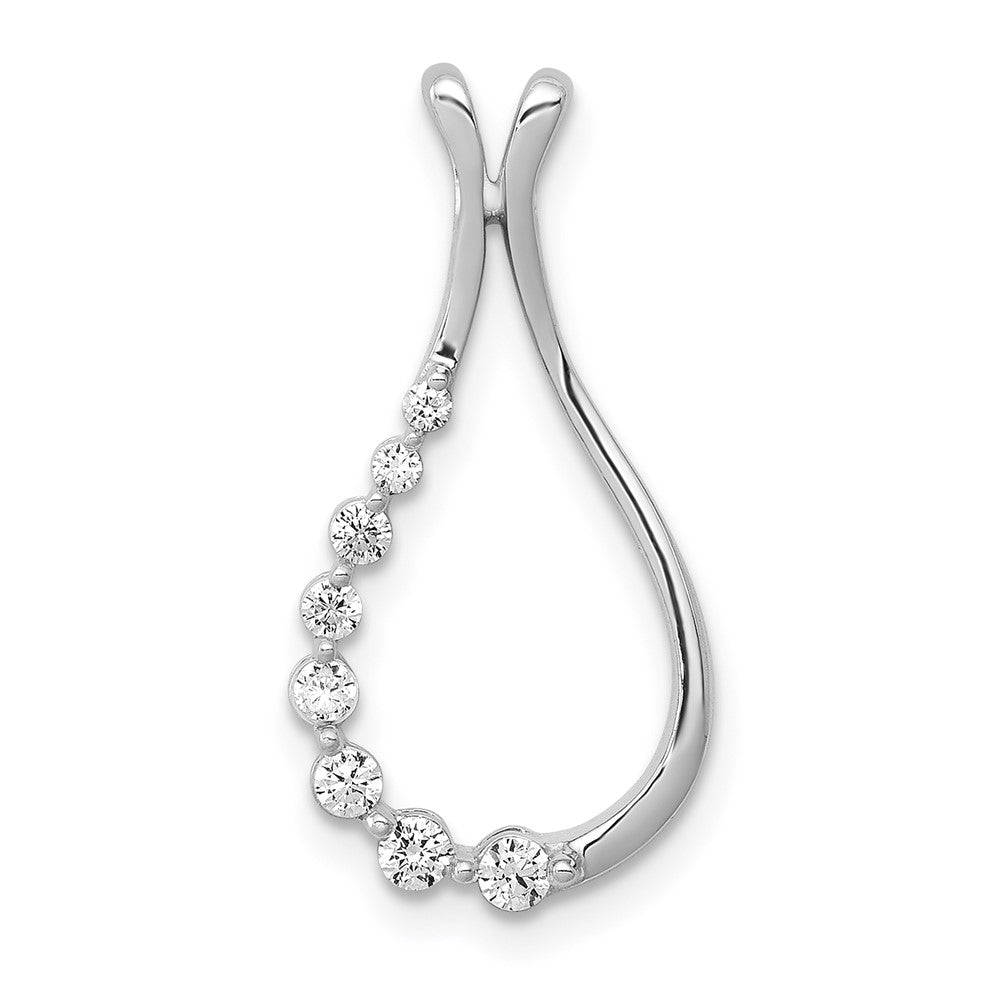 14k White Gold 1/6 ct Lab Grown Diamond VS/SI+ G+ Teardrop Chain Slide