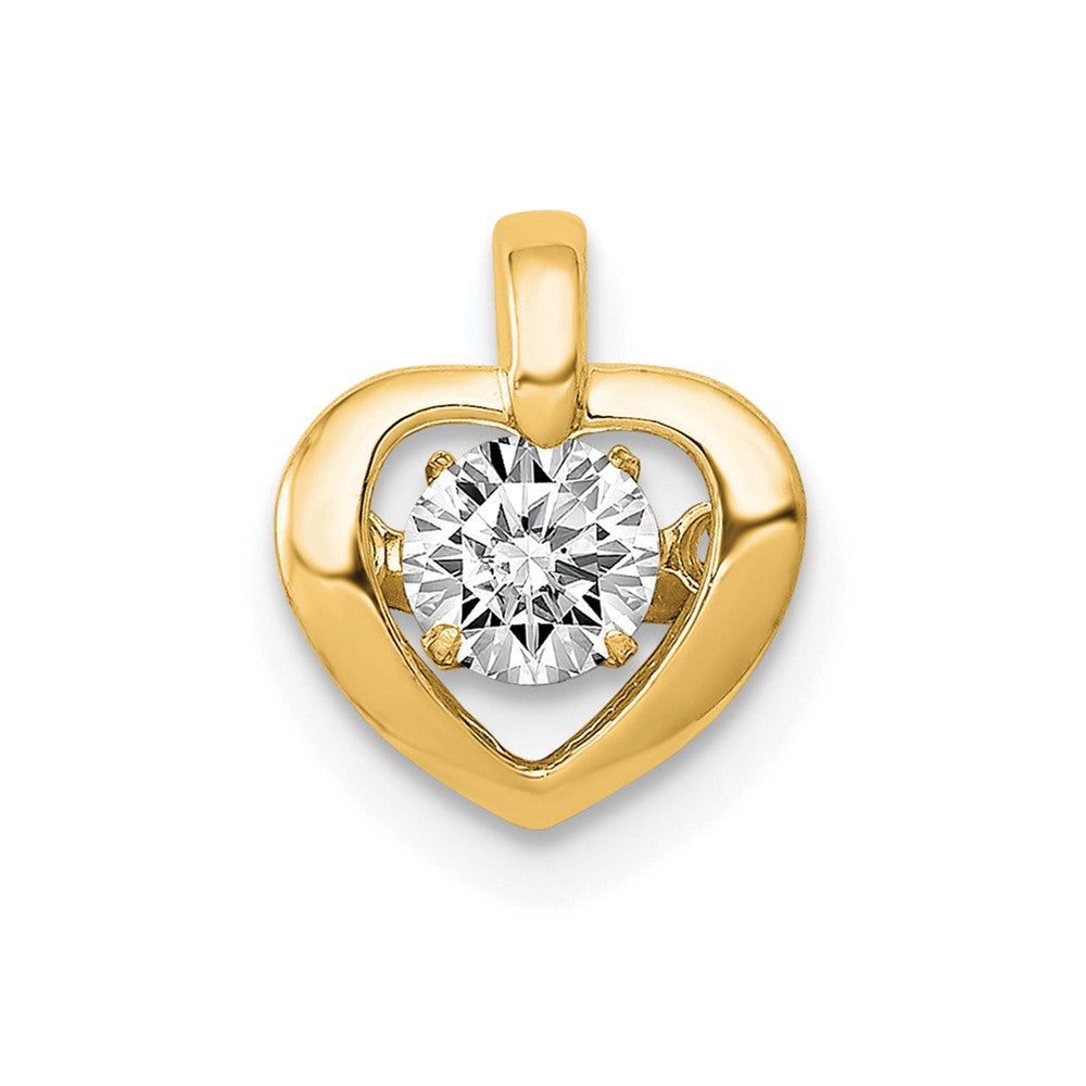 14k 1/4ct Lab Grown Diamond VS/SI+ G+ Comp Vibrant Heart Pendant