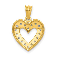 14k 1/4ct Lab Grown Diamond VS/SI+ G+ Complete Heart Pendant
