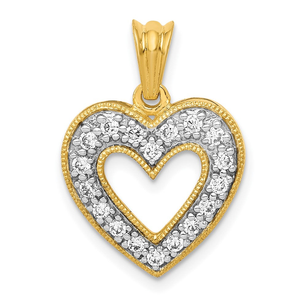 14k 1/4ct Lab Grown Diamond VS/SI+ G+ Complete Heart Pendant