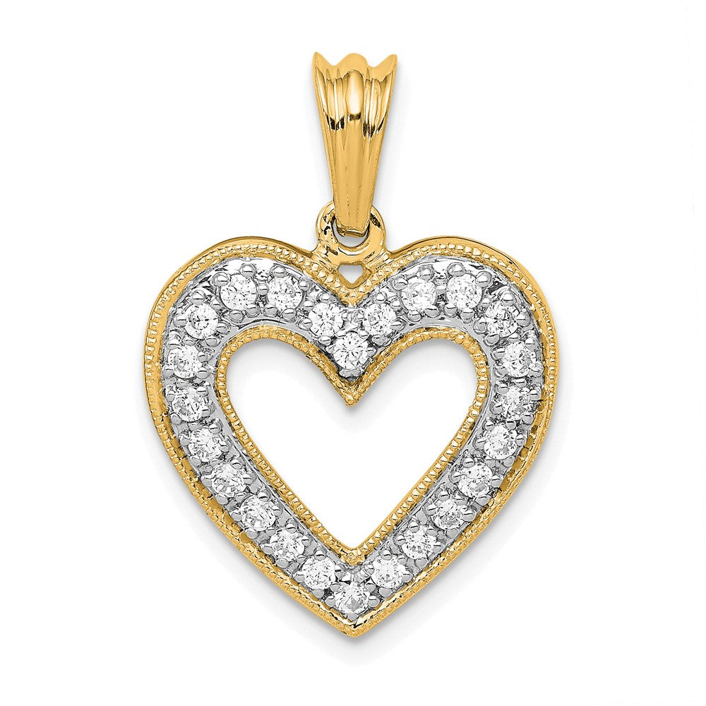 14k 1/3ct Lab Grown Diamond VS/SI+ G+ Complete Heart Pendant