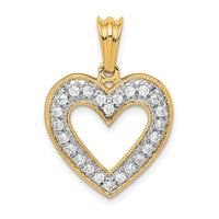 14k 1/3ct Lab Grown Diamond VS/SI+ G+ Complete Heart Pendant