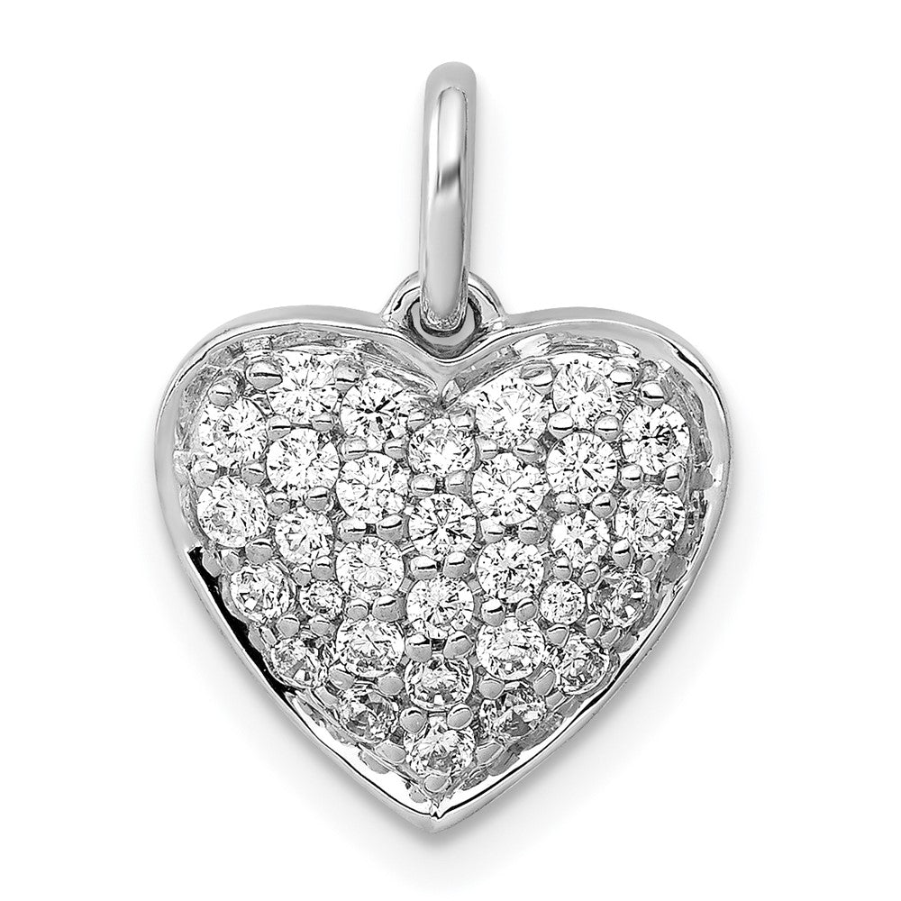 14kw 1/2ct Lab Grown Diamond VS/SI+ G+ Complete Cluster Heart Pendant