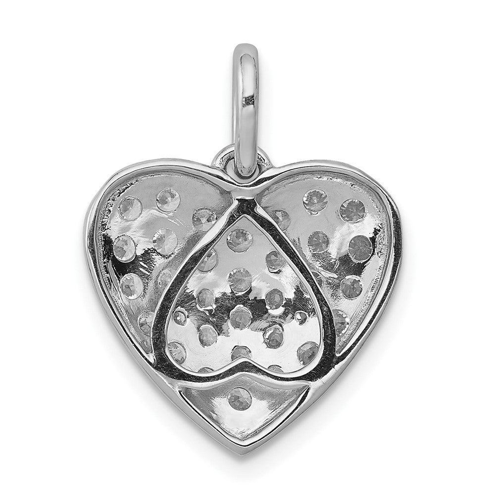 14kw 1ct Lab Grown Diamond VS/SI+ G+ Complete Cluster Heart Pendant
