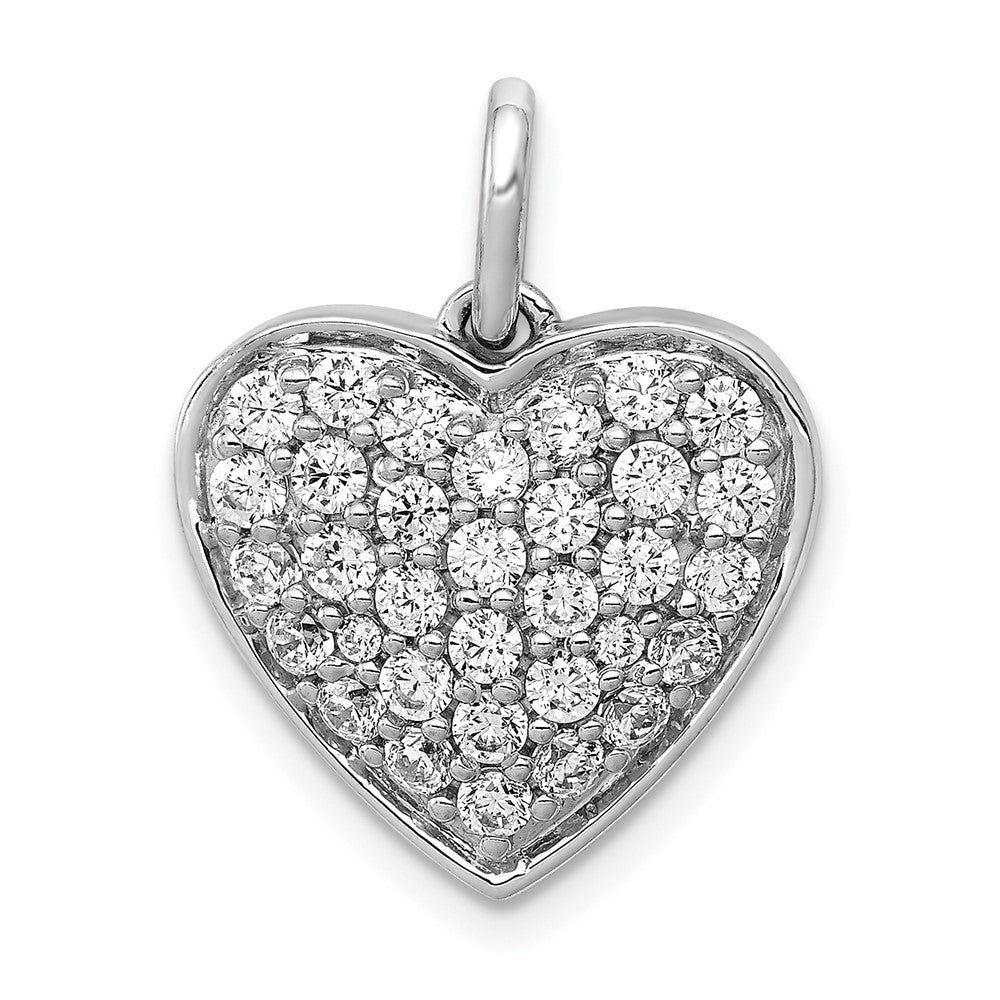 14kw 1ct Lab Grown Diamond VS/SI+ G+ Complete Cluster Heart Pendant