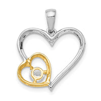 14ktt 1/5ct Lab Grown Diamond VS/SI+ G+ Complete Double Heart Pendant