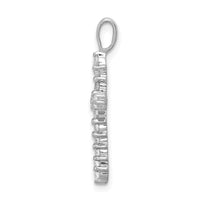 14k White Gold 1/2ct Lab Grown Diamond VS/SI+ G+ Comp Cross Pendant