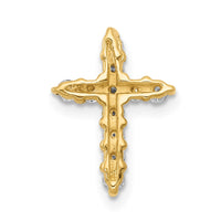 14k 1/3ct Lab Grown Diamond VS/SI+ G+ Comp Cross Chain Slide Pendant