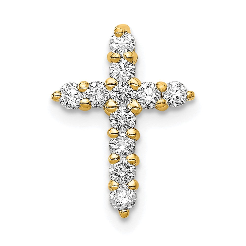 14k 1/3ct Lab Grown Diamond VS/SI+ G+ Comp Cross Chain Slide Pendant