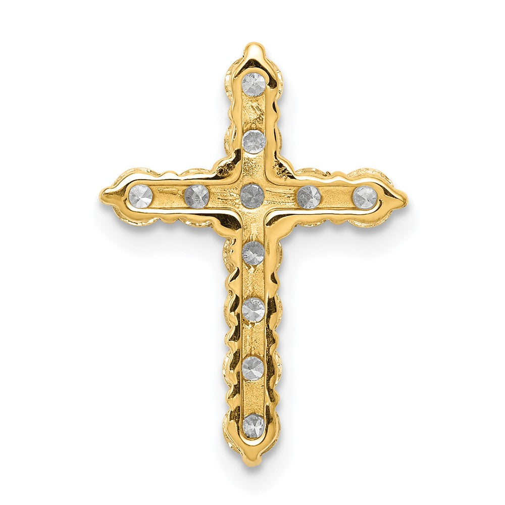 14k 3/4ct Lab Grown Diamond VS/SI+ G+ Comp Cross Chain Slide Pendant