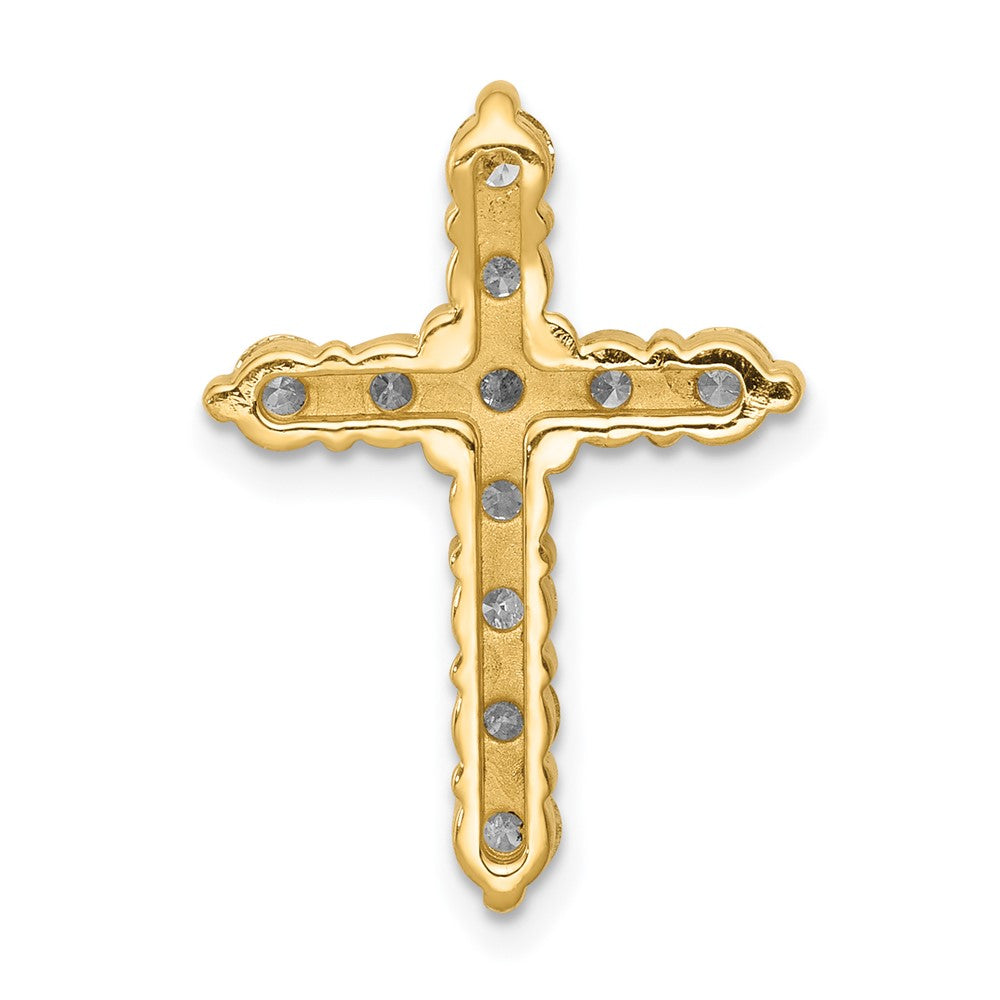 14k 1ct Lab Grown Diamond VS/SI+ G+ Comp Cross Chain Slide Pendant