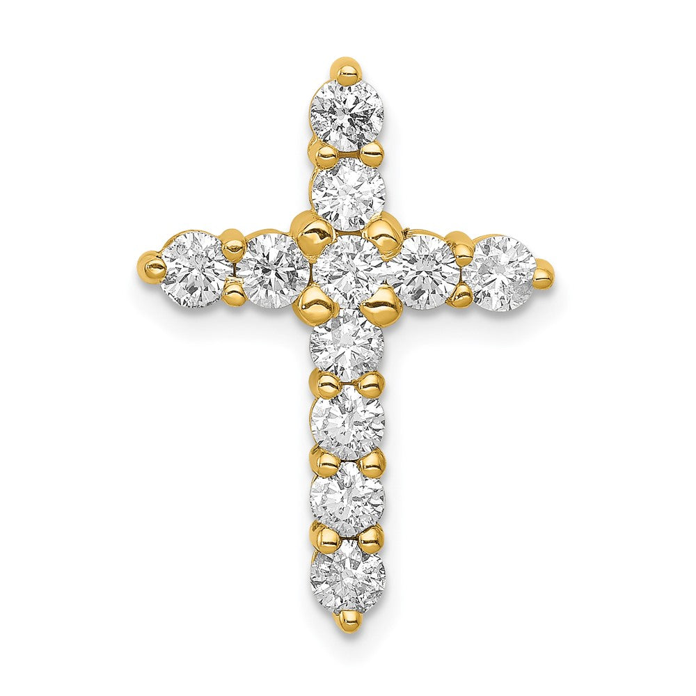 14k 1ct Lab Grown Diamond VS/SI+ G+ Comp Cross Chain Slide Pendant