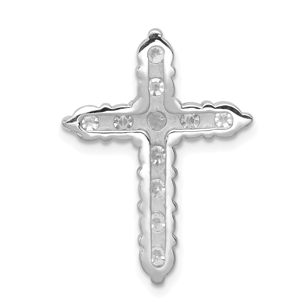 14kw 1 1/4ct Lab Grown Diamond VS/SI+ G+ Comp Cross Chain Slide Pendant