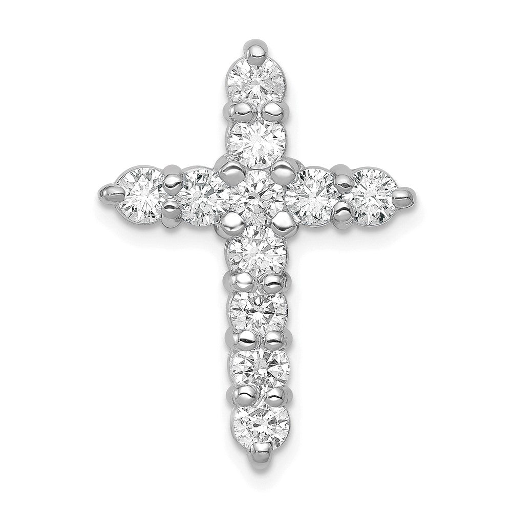 14kw 1 1/4ct Lab Grown Diamond VS/SI+ G+ Comp Cross Chain Slide Pendant