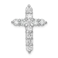 14kw 1 1/4ct Lab Grown Diamond VS/SI+ G+ Comp Cross Chain Slide Pendant