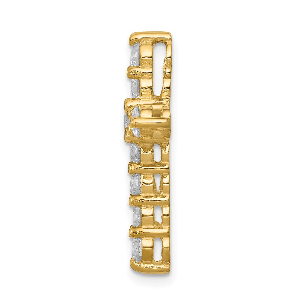 14k 1 1/4ct Lab Grown Diamond VS/SI+ G+ Comp Cross Chain Slide Pendant