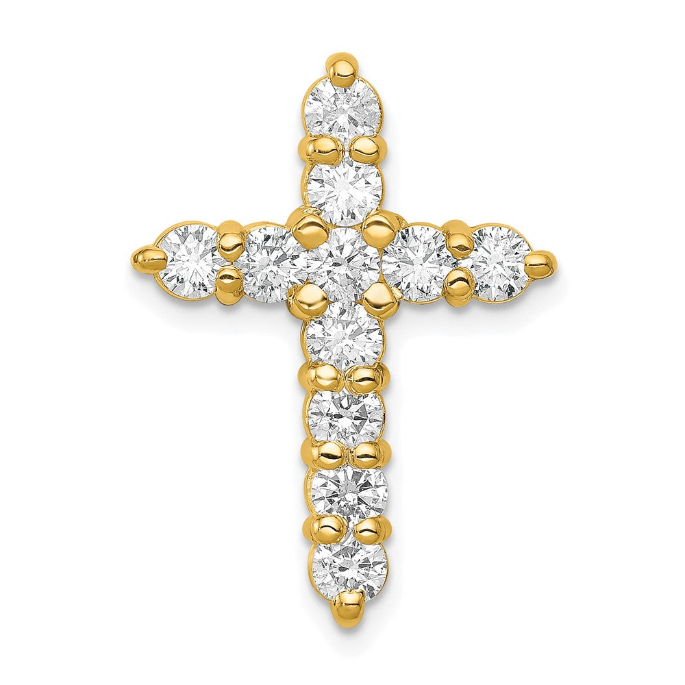 14k 1 1/4ct Lab Grown Diamond VS/SI+ G+ Comp Cross Chain Slide Pendant