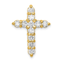 14k 1 1/4ct Lab Grown Diamond VS/SI+ G+ Comp Cross Chain Slide Pendant