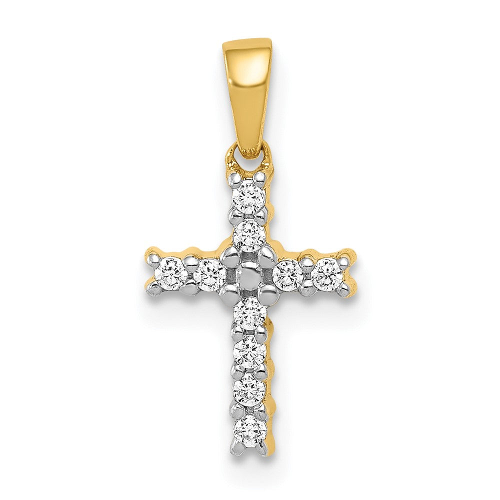 14k 1/10ct Lab Grown Diamond VS/SI+ G+ Comp Latin Cross Pendant