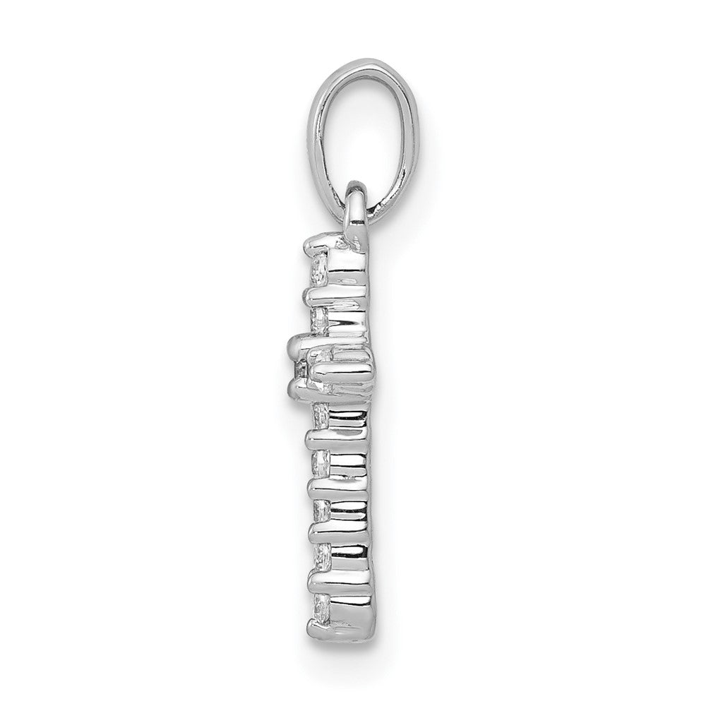 14k White Gold 1/10ct Lab Grown Diamond VS/SI+ G+ Comp Cross Pendant