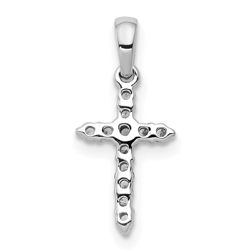 14k White Gold 1/10ct Lab Grown Diamond VS/SI+ G+ Comp Cross Pendant