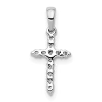 14k White Gold 1/10ct Lab Grown Diamond VS/SI+ G+ Comp Cross Pendant