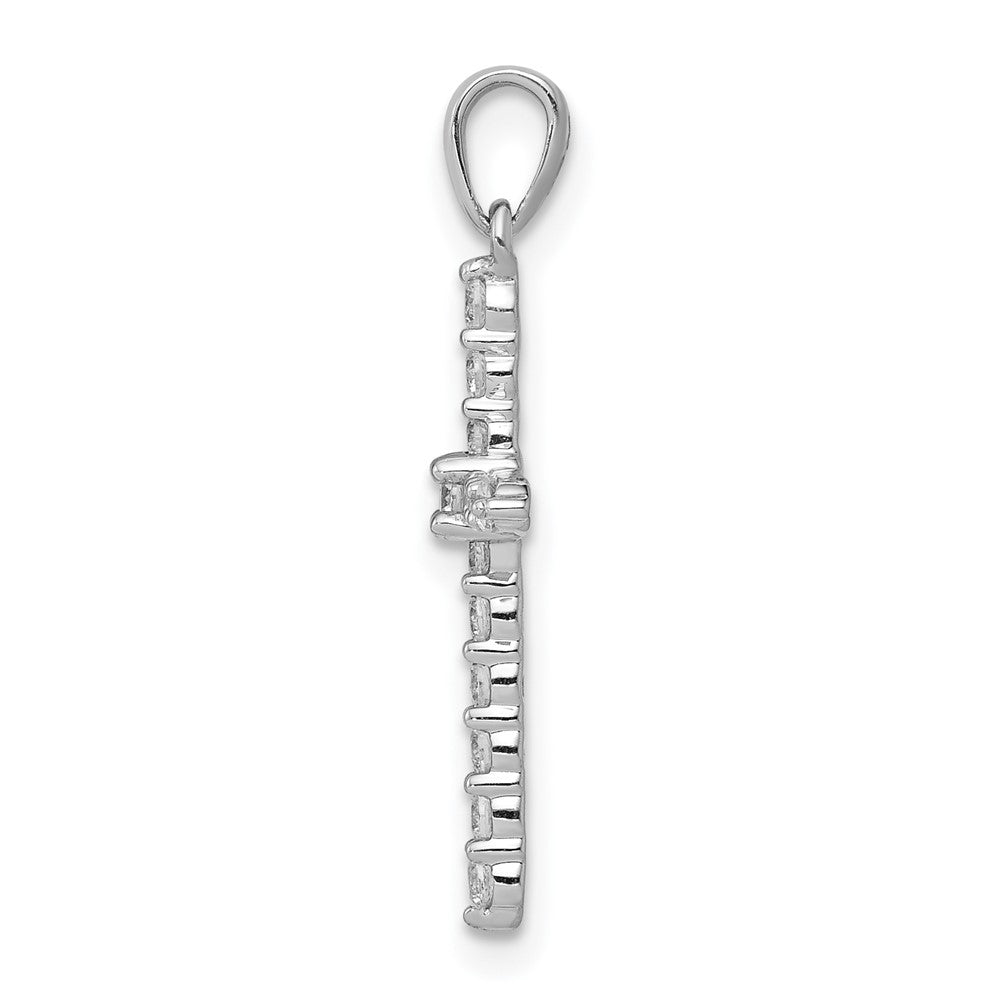 14k White Gold 1/4ct Lab Grown Diamond VS/SI+ G+ Comp Cross Pendant