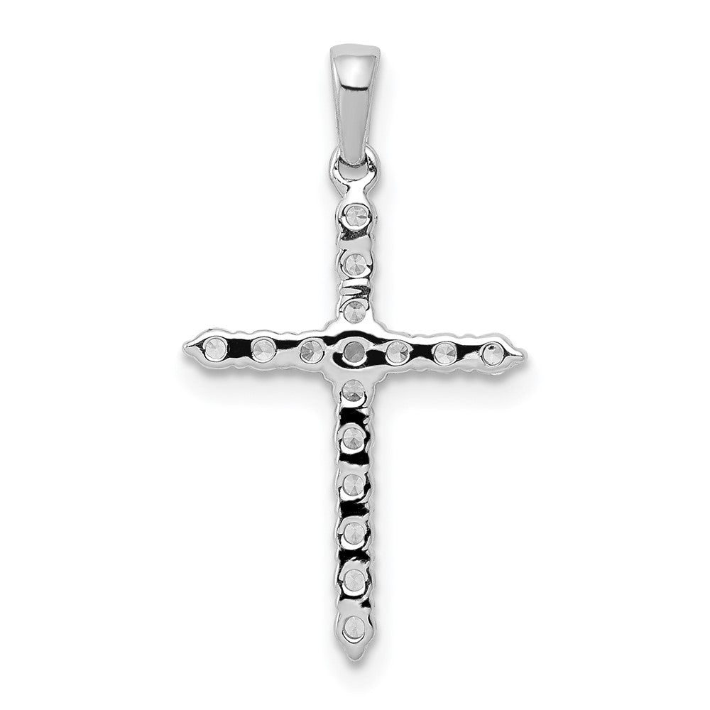 14k White Gold 1/4ct Lab Grown Diamond VS/SI+ G+ Comp Cross Pendant