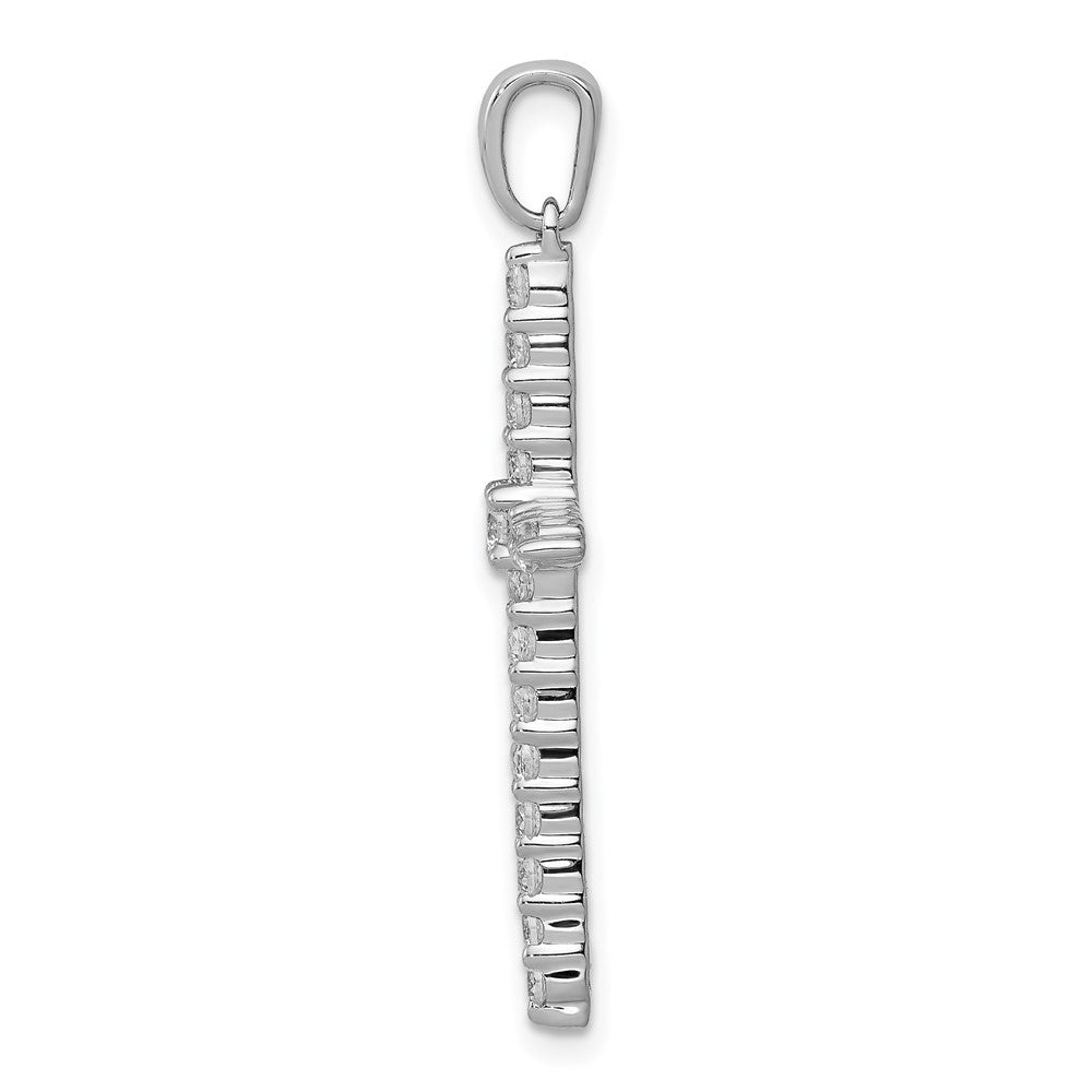 14k White Gold 1/2ct Lab Grown Diamond VS/SI+ G+ Comp Cross Pendant