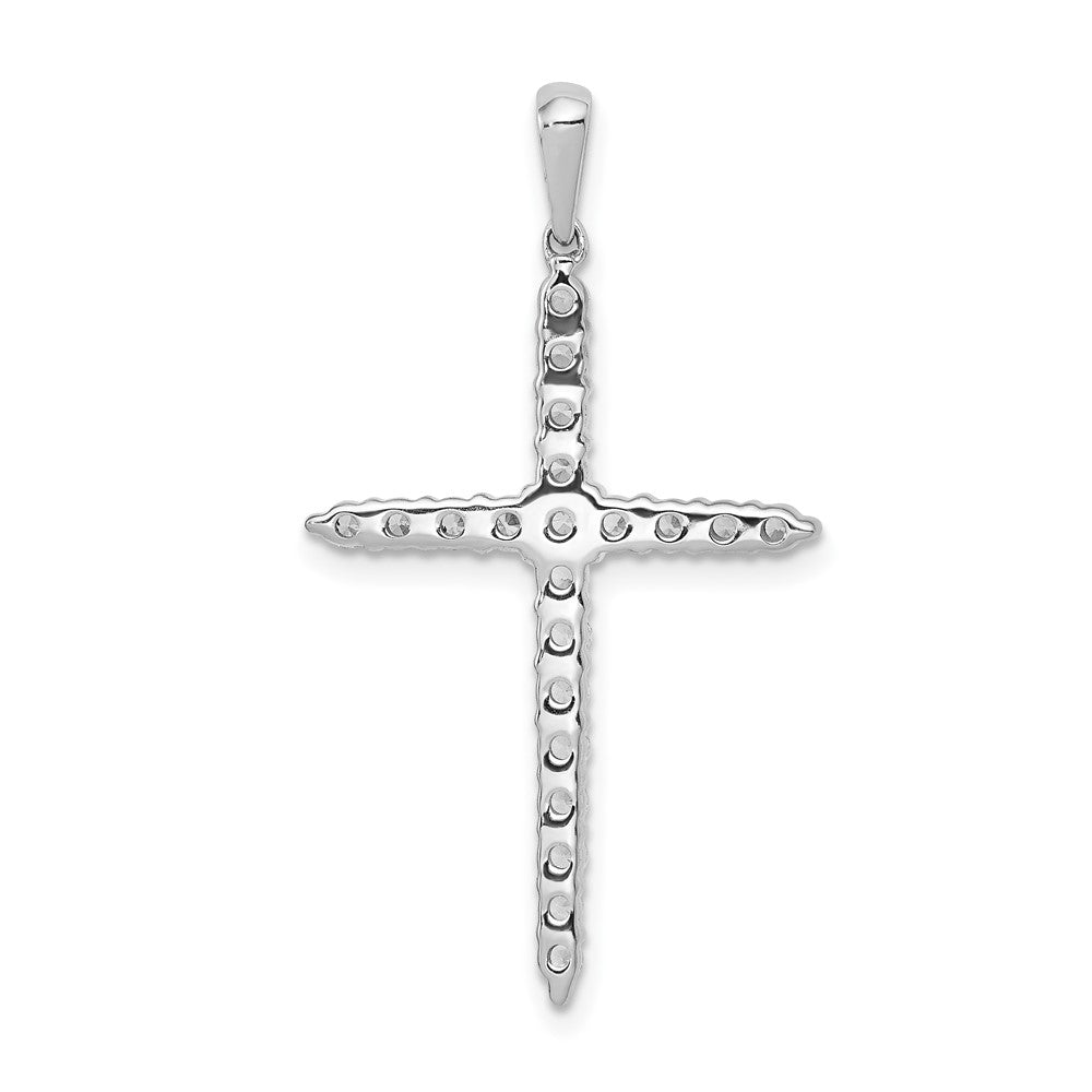 14k White Gold 1/2ct Lab Grown Diamond VS/SI+ G+ Comp Cross Pendant