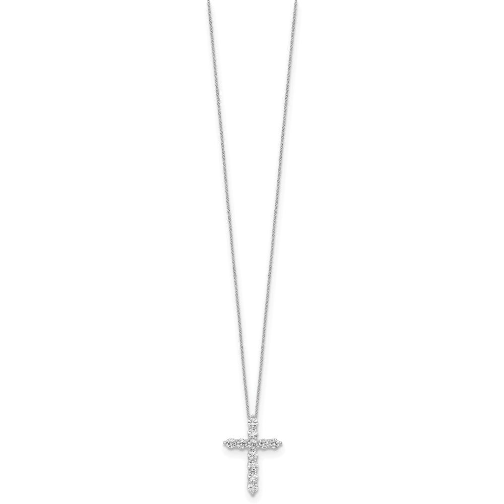10kw 3/4ct Lab Grown Diamond VS/SI+ G+ Comp 18in Cross Pendant Necklace