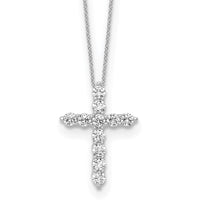 10kw 3/4ct Lab Grown Diamond VS/SI+ G+ Comp 18in Cross Pendant Necklace