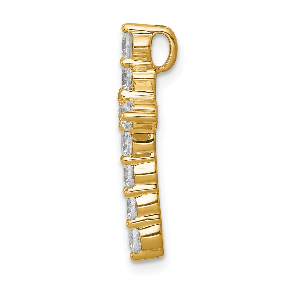 14k 3/4ct Lab Grown Diamond VS/SI+ G+ Comp Cross Chain Slide Pendant