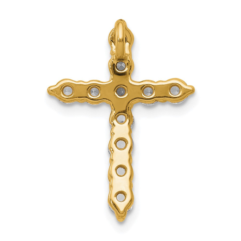 14k 3/4ct Lab Grown Diamond VS/SI+ G+ Comp Cross Chain Slide Pendant