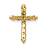14k 3/4ct Lab Grown Diamond VS/SI+ G+ Comp Cross Chain Slide Pendant