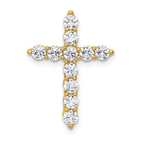 14k 3/4ct Lab Grown Diamond VS/SI+ G+ Comp Cross Chain Slide Pendant