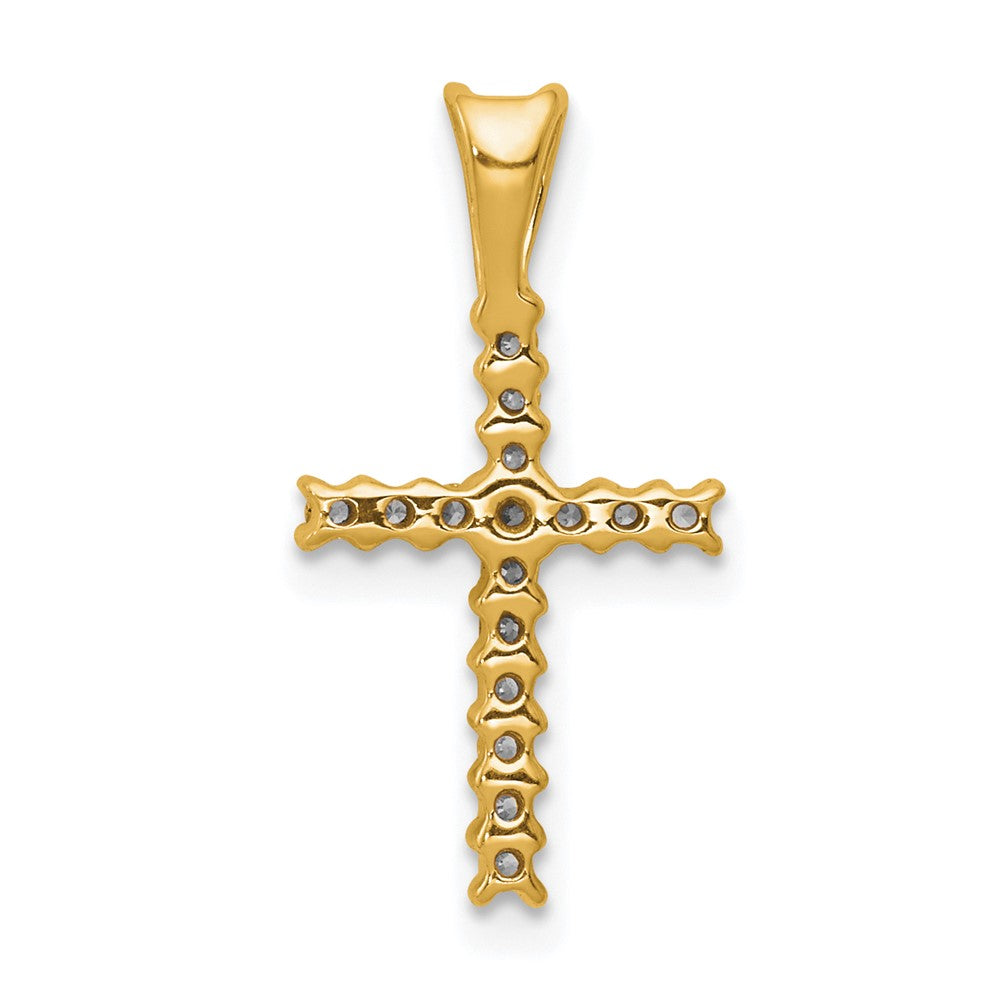 14k 1/6ct Lab Grown Diamond VS/SI+ G+ Comp Cross Pendant