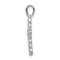 14k White Gold 1/10ct Lab Grown Diamond VS/SI+ G+ Comp Cross Pendant