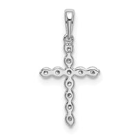 14k White Gold 1/10ct Lab Grown Diamond VS/SI+ G+ Comp Cross Pendant