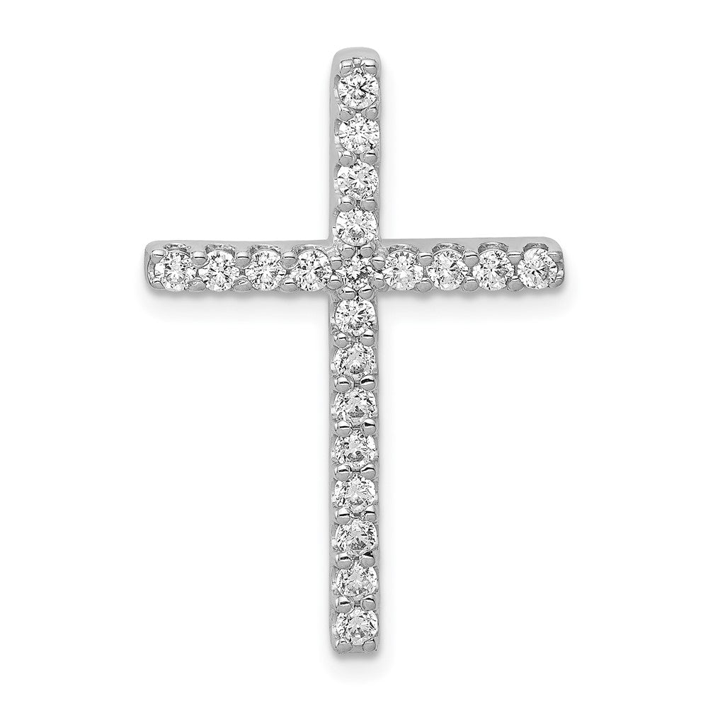 14kw 1/2ct Lab Grown Diamond VS/SI+ G+ Comp Cross Chain Slide Pendant