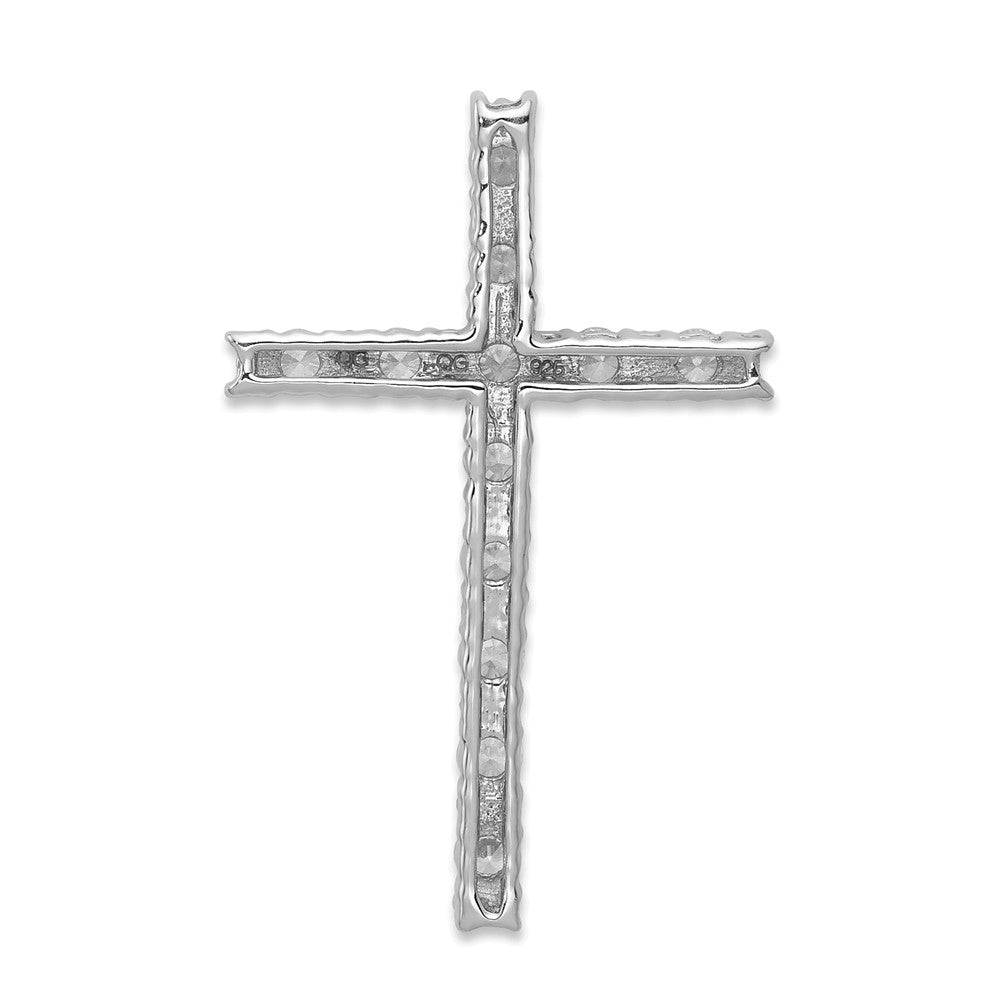 14kw 1/2ct Lab Grown Diamond VS/SI+ G+ Comp Cross Chain Slide Pendant