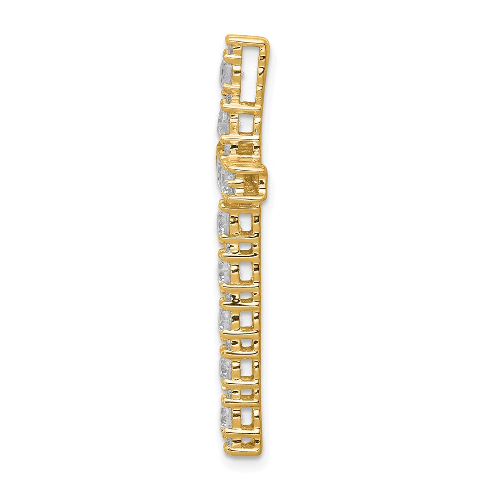 14k 1ct Lab Grown Diamond VS/SI+ G+ Comp Cross Chain Slide Pendant