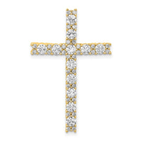 10k 1ct Lab Grown Diamond VS/SI+ G+ Comp Cross Chain Slide Pendant